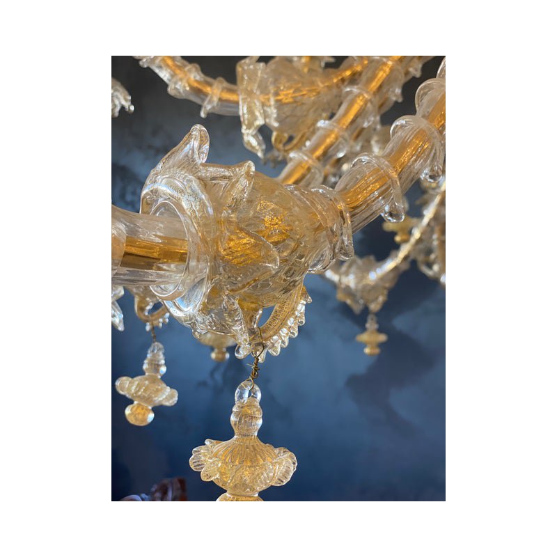 Venetian Ca Rezzionico Gold Murano Glass Chandelier by Simoeng