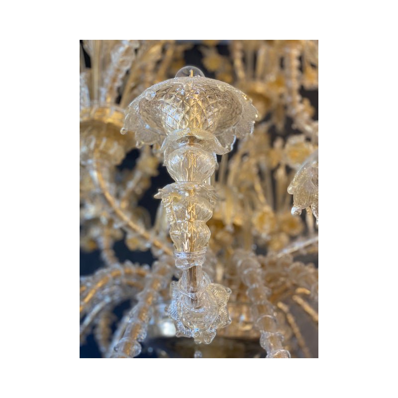 Venetian Ca Rezzionico Gold Murano Glass Chandelier by Simoeng