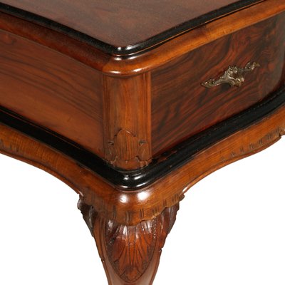 Venetian Carved Walnut & Burl Dressing Table, 1930s-NJV-585656