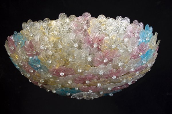 Venetian Ceiling Flower Basket from Barovier & Toso, 1950s-MBH-1032655