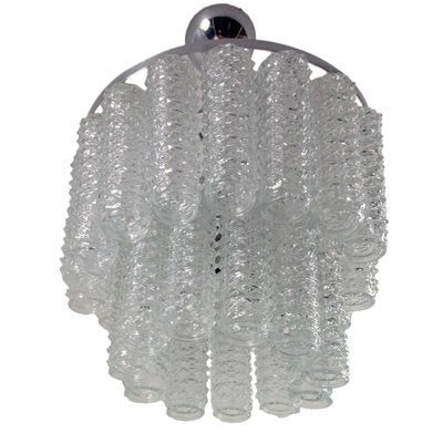 Venetian Chandelier in Blown Transparent Murano Glass by Venini, 1960s-NJV-974819