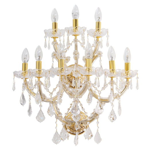 Venetian Chandelier in Maria Theresa Crystals and Chains of Octagons Glass, Italy