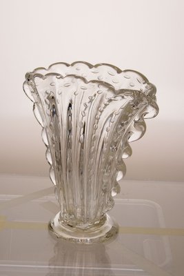 Venetian Crystal Murano Glass Vase by Ercole Barovier for Barovier & Toso, 1930s-QES-1154737