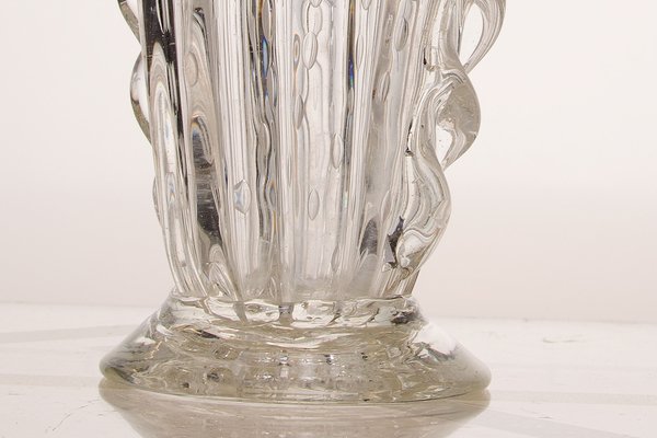 Venetian Crystal Murano Glass Vase by Ercole Barovier for Barovier & Toso, 1930s-QES-1154737