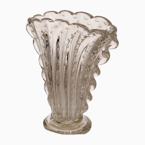 Venetian Crystal Murano Glass Vase by Ercole Barovier for Barovier & Toso, 1930s-QES-1154737