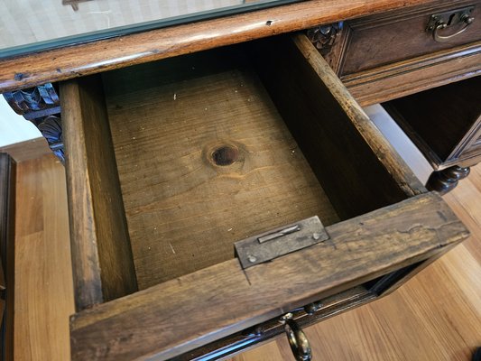 Venetian Desk with Glass Top, 20th Century-ZUW-1799538