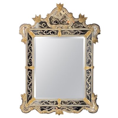 Venetian Etched Murano Glass Mirror-MBH-1032413