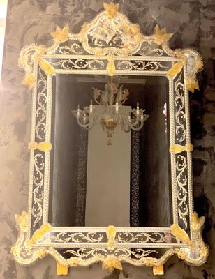 Venetian Etched Murano Glass Mirror-MBH-1032413