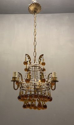 Venetian Gilded Murano Glass Drop Chandelier-JJC-1029632