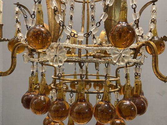 Venetian Gilded Murano Glass Drop Chandelier-JJC-1029632