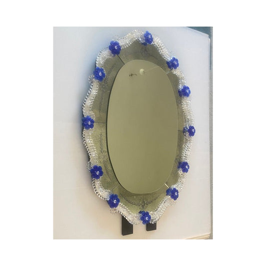 Venetian Hand-Carving Mirror in Murano Glass by Simoeng