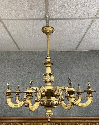 Venetian Louis XV Style Chandelier in Lacquered and Gilded Wood, 1920s-MWB-2021636