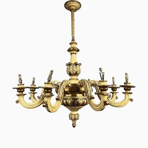 Venetian Louis XV Style Chandelier in Lacquered and Gilded Wood, 1920s-MWB-2021636