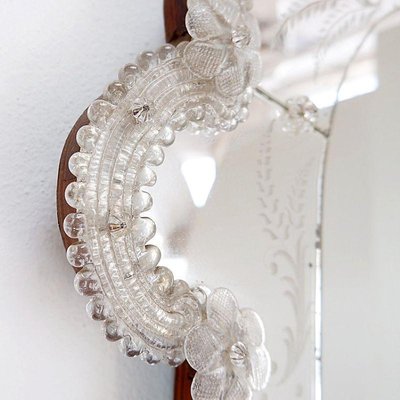 Venetian Murano Floral Wall Mirror-JG-1814918