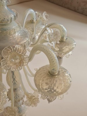 Venetian Murano Glass 6-Light Chandelier with Flower Decor, 1970-ZUW-1799339