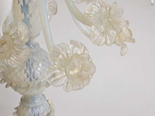 Venetian Murano Glass 6-Light Chandelier with Flower Decor, 1970-ZUW-1799339