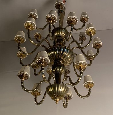 Venetian Murano Glass Chandelier, Italy, 1980s-FGA-923238