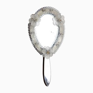 Venetian Murano Glass Hand Mirror, 1950s-ZWH-1787502