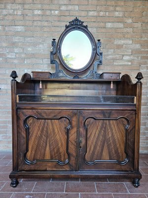 Venetian Sideboard in Mahogany & Glass with Swivel Mirror, 1890s-ZUW-1799298