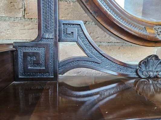 Venetian Sideboard in Mahogany & Glass with Swivel Mirror, 1890s-ZUW-1799298