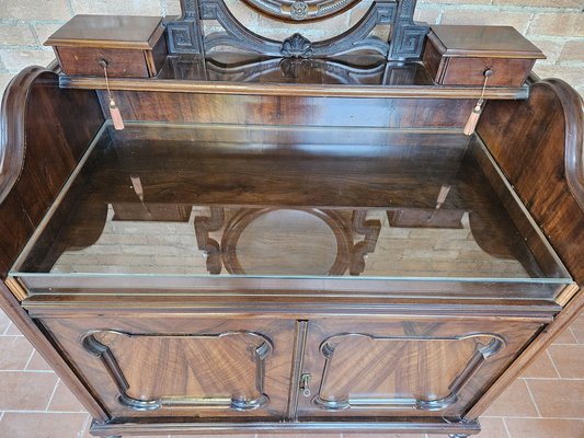 Venetian Sideboard in Mahogany & Glass with Swivel Mirror, 1890s-ZUW-1799298