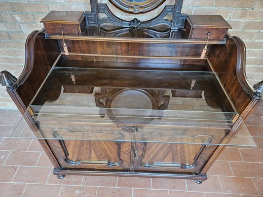 Venetian Sideboard in Mahogany & Glass with Swivel Mirror, 1890s-ZUW-1799298