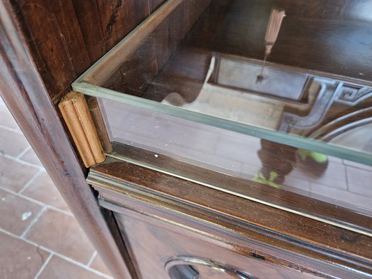 Venetian Sideboard in Mahogany & Glass with Swivel Mirror, 1890s-ZUW-1799298