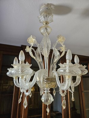 Venetian Transparent and Nuanced Murano Glass Chandelier, 1970s-ZUW-1799514