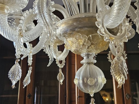 Venetian Transparent and Nuanced Murano Glass Chandelier, 1970s-ZUW-1799514