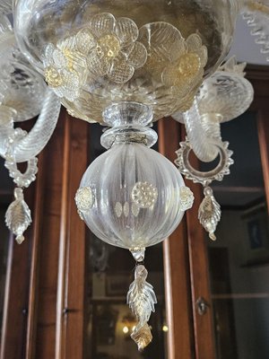 Venetian Transparent and Nuanced Murano Glass Chandelier, 1970s-ZUW-1799514