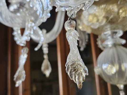 Venetian Transparent and Nuanced Murano Glass Chandelier, 1970s-ZUW-1799514