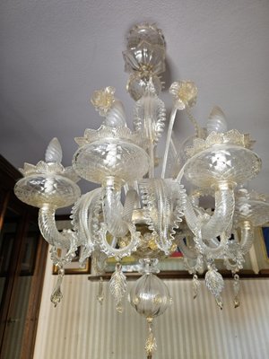 Venetian Transparent and Nuanced Murano Glass Chandelier, 1970s-ZUW-1799514