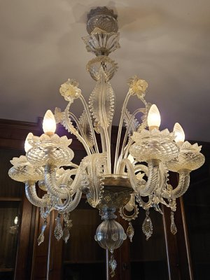 Venetian Transparent and Nuanced Murano Glass Chandelier, 1970s-ZUW-1799514