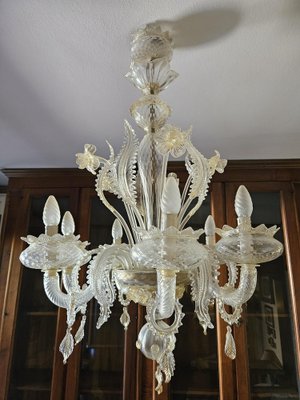 Venetian Transparent and Nuanced Murano Glass Chandelier, 1970s-ZUW-1799514