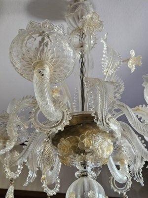 Venetian Transparent and Nuanced Murano Glass Chandelier, 1970s-ZUW-1799514