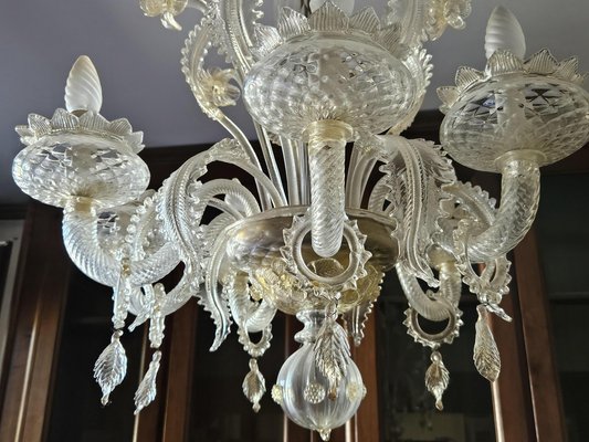 Venetian Transparent and Nuanced Murano Glass Chandelier, 1970s-ZUW-1799514