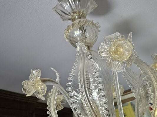 Venetian Transparent and Nuanced Murano Glass Chandelier, 1970s-ZUW-1799514