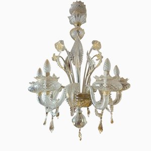 Venetian Transparent and Nuanced Murano Glass Chandelier, 1970s-ZUW-1799514