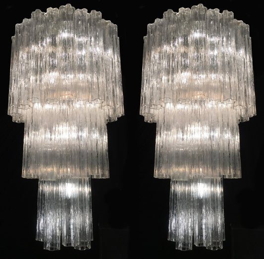 Venetian Tronchi Chandeliers in the Style of Toni Zuccheri, 48 Glasses, 1990s, Set of 2