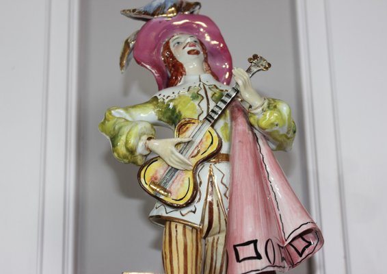 Venetian Troubadour Porcelain Statuette-UWJ-1117690