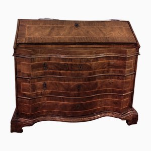 Venetian Walnut and Burl Walnut Paved Flap Secretaire with Wavy Front, 1700s-ZFY-1700981