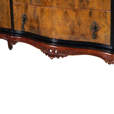 Venetian Walnut Credenza with Gold Leaf Mirror, 1920s-NJV-585197