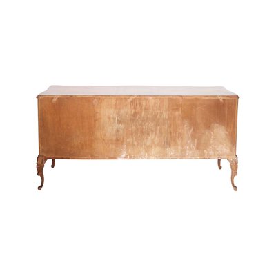 Venetian Walnut Credenza with Gold Leaf Mirror, 1920s-NJV-585197