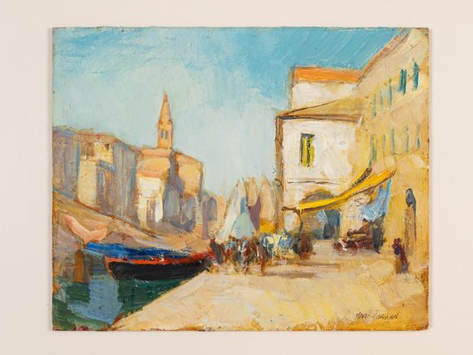 Venice, Oil on Plate, Framed-GPP-1066596