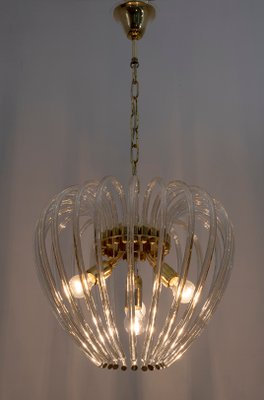 Venini Chandelier in Murano Glass and Brass by Paolo Venini for Venini, Italy, 1950s-FER-906378