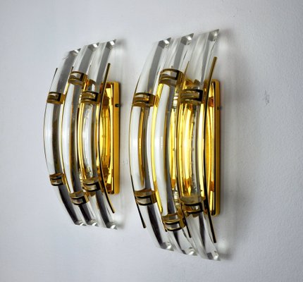 Venini Glass Walls Lights, Italy, 1970, Set of 2-EJE-1170517