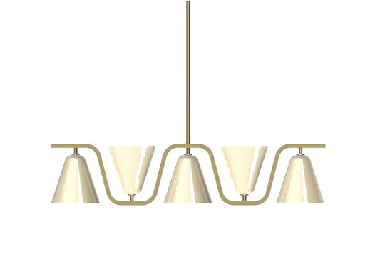 Venini LUMEN Suspension Lamp - Straw-Yellow / Satin Brass