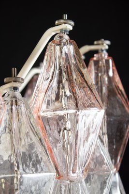 Venini Pink and Ice Poliedri Chandelier by Carlo Scarpa, 1955-MBH-1031762