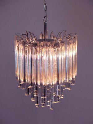 Venini Style Chandeliers in Murano with 92 Trasparent Prism, 1990-OVO-1235336