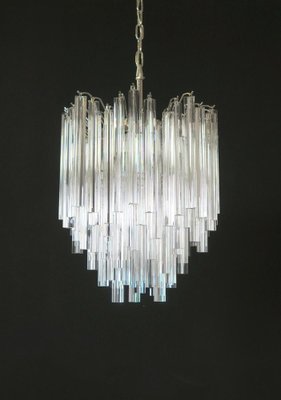 Venini Style Chandeliers in Murano with 92 Trasparent Prism, 1990-OVO-1235336